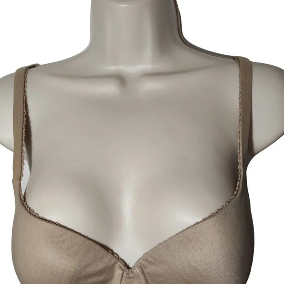 Victorias Secret Body by Victoria Lined Demi Bra Women Size 34D Tan Light Padded - Picture 2 of 9